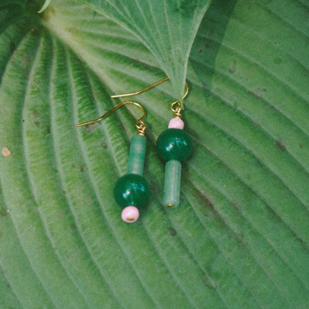 Aventurine Asymmetric Earrings